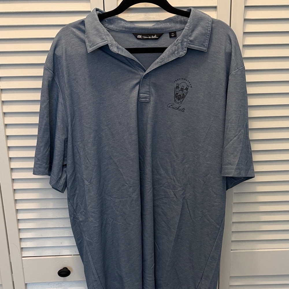 Travis Mathew Buckets Light Blue Polo Shirt
